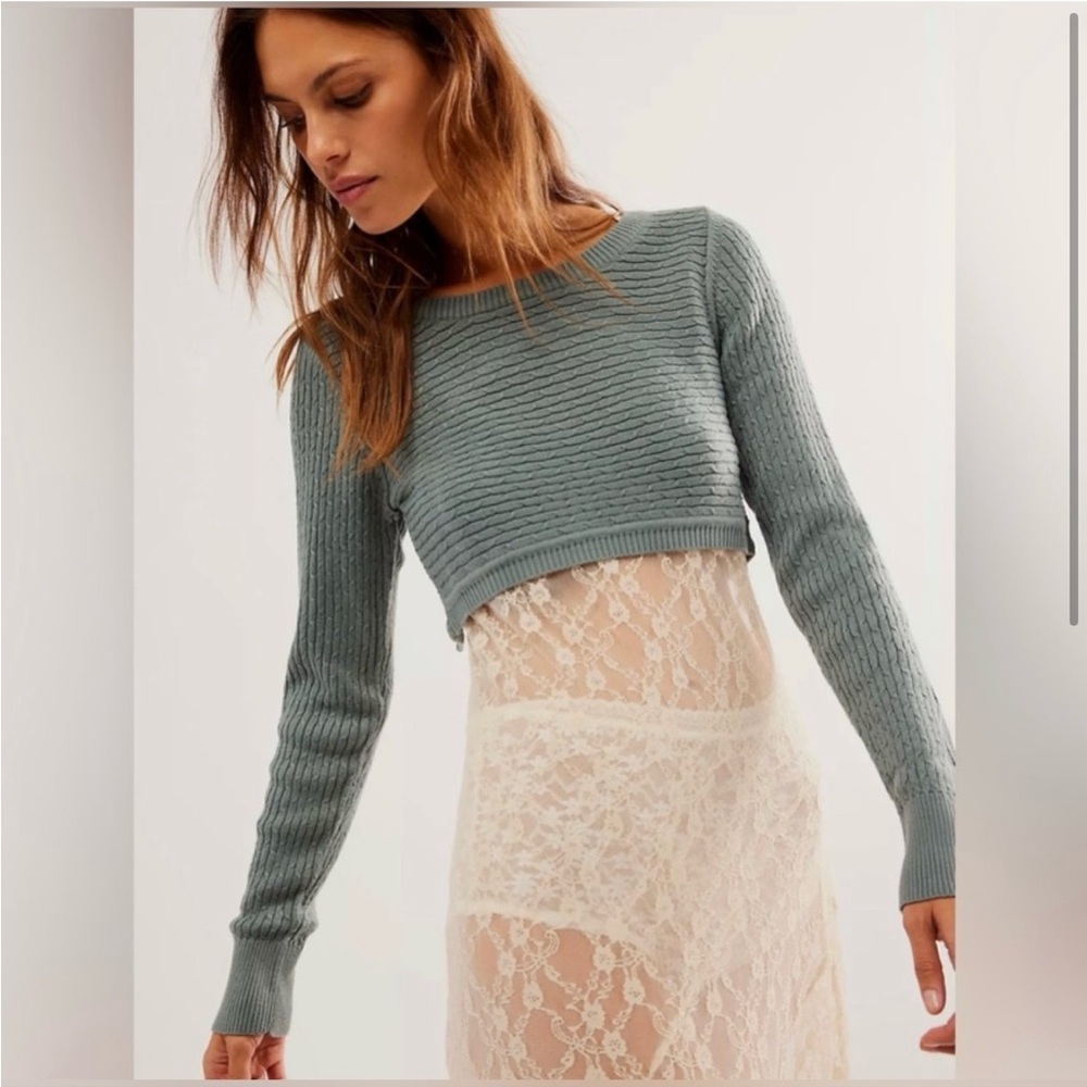 Free People Blue Crop Top